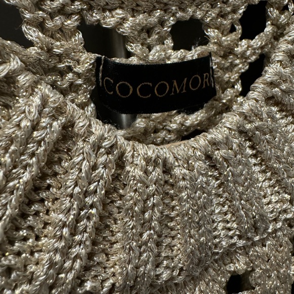 NWOT GOLDEN GATE Cocomore Gold Sweater/Mesh Open Shoulders, Size Large - Picture 10 of 12